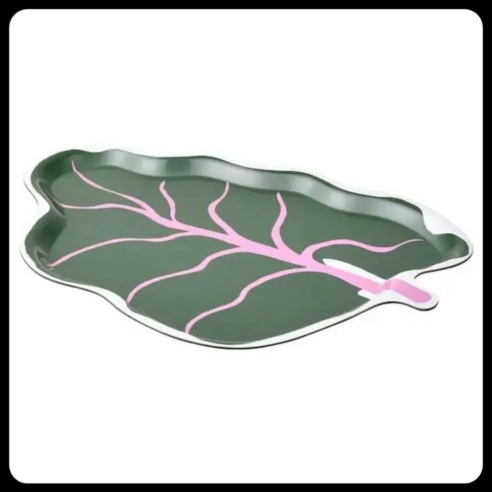 IKEA X Marimekko BASTUA Green Leaf Shaped Serving Tray‎